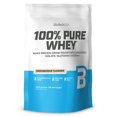 Biotechusa 100  Pure Whey Protein Pulver Cookies   Cream   454 G