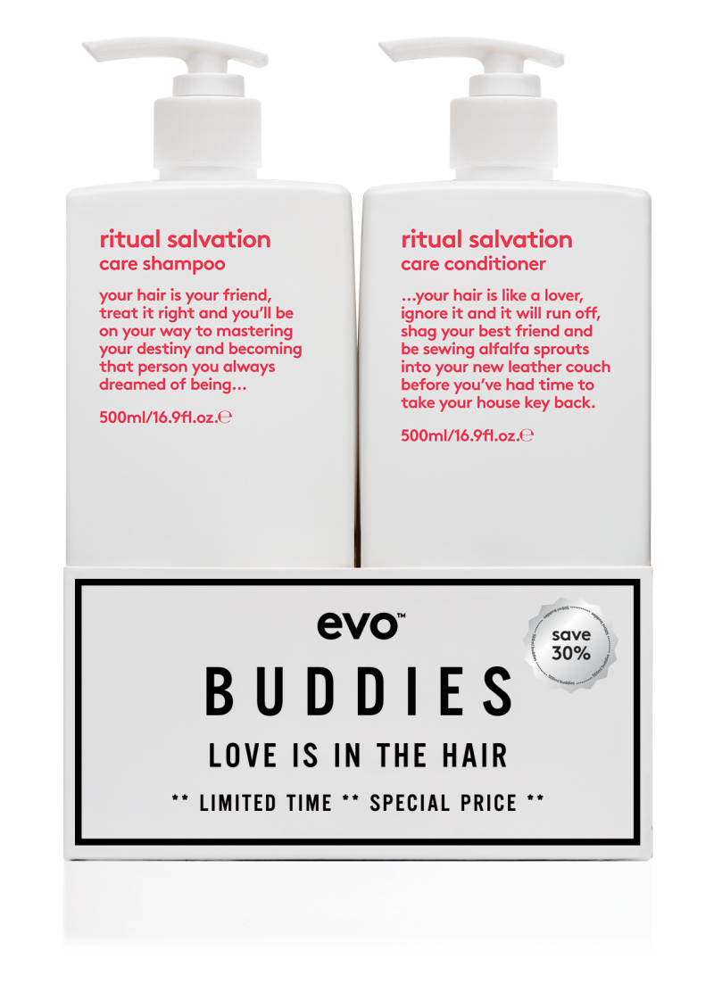 Evo   Ritual Salvation Buddies Shampoo   Conditioner 2x 500ml   Hos Frisøren   Baronen