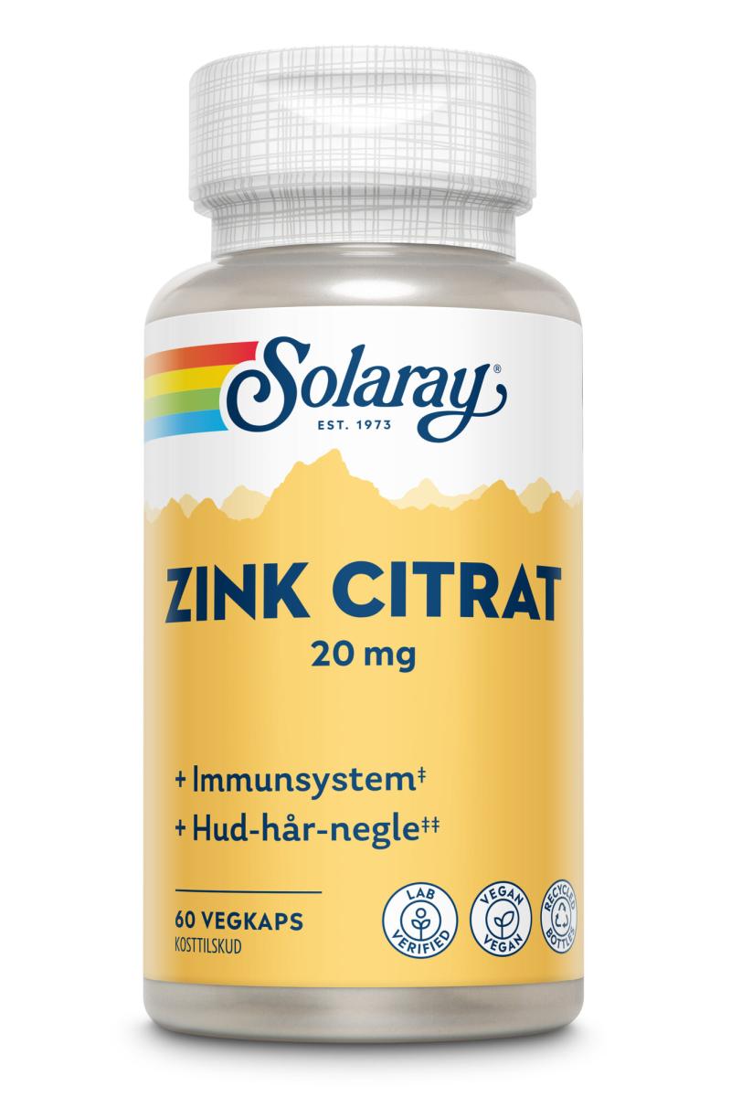 Zink Citrat Solaray 20 Mg 60 Kapsler