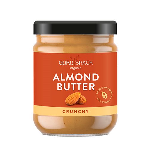 Guru Snack Almond Butter Crunchy økologisk   500 G