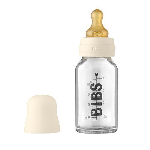 Bibs Baby Glass Bottle Complete Set Latex 110ml Ivory   1 Stk