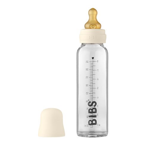 Bibs Baby Glass Bottle Complete Set Latex 225ml Ivory   1 Stk