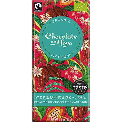 Chocolate And Love Chokolade Creamy Dark 55  økologisk   80 G
