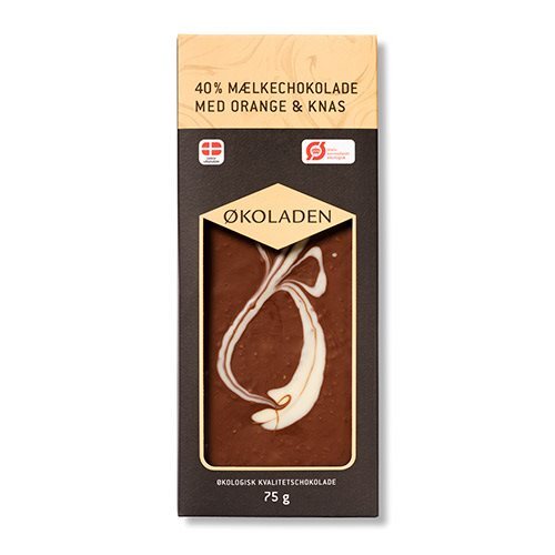 økoladen Chokolade Mælk Orange Knas ø  75g