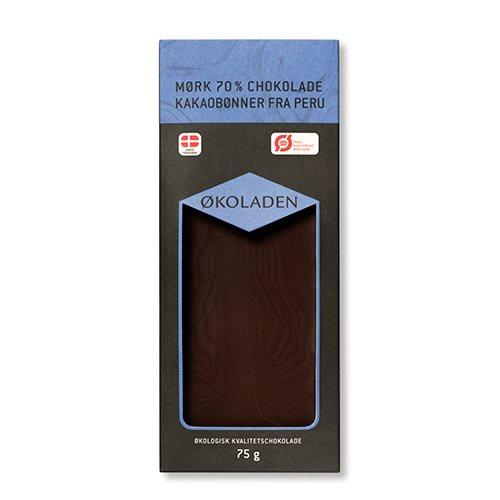 økoladen Chokolade Mørk 70  økologisk   75 G