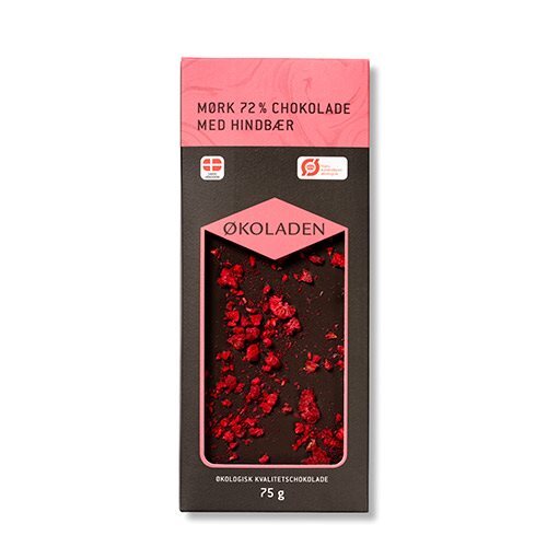 økoladen Chokolade Mørk Hindbær 72  ø  75g