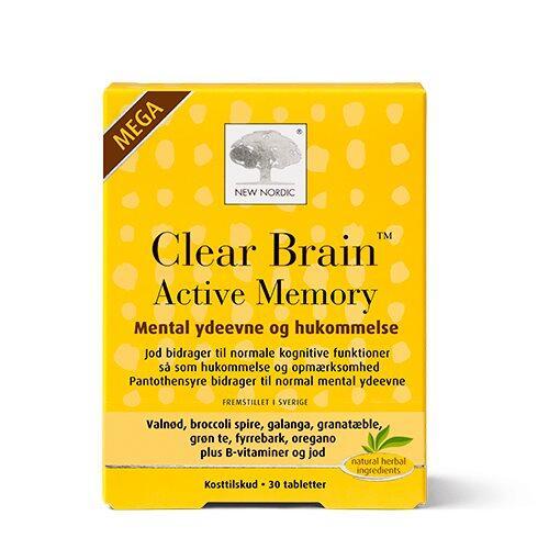 Clear Brain Active Memory Mega   30 Tabletter