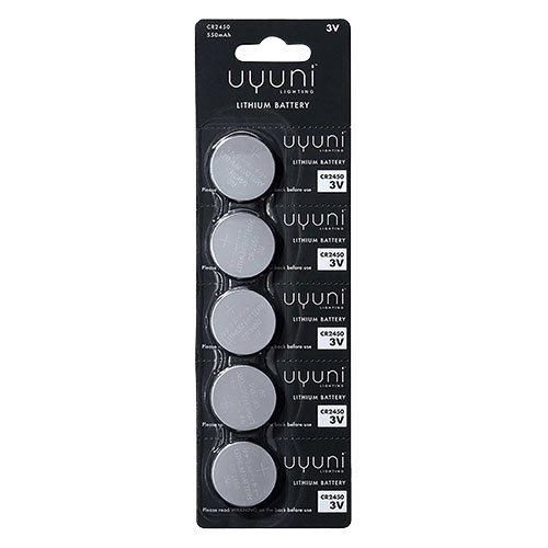 Uyuni CR2450 Batteri 3V 900mAh - 5 Pakke Tilbud!