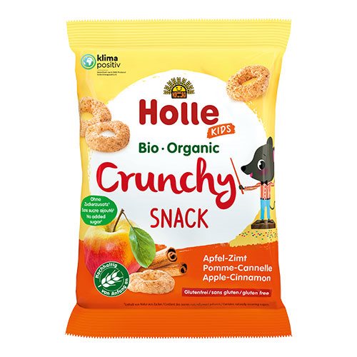 Holle Crunchy Snack Med æble Og Kanel økologisk   25 G
