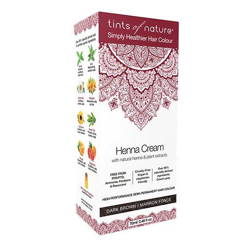 Mørkebrun Henna Hårfarve Creme fra Tints Of Nature 70 ml