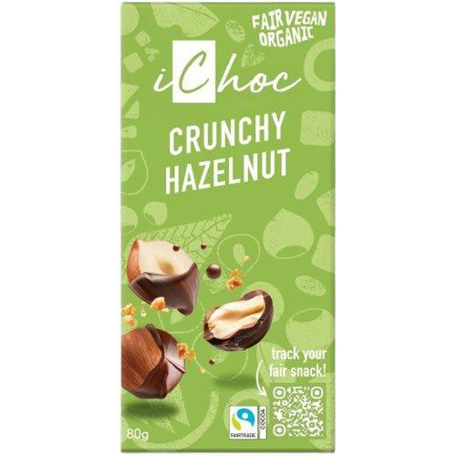 Ichoc Crunchy Hazelnut Vegan økologisk   80 G