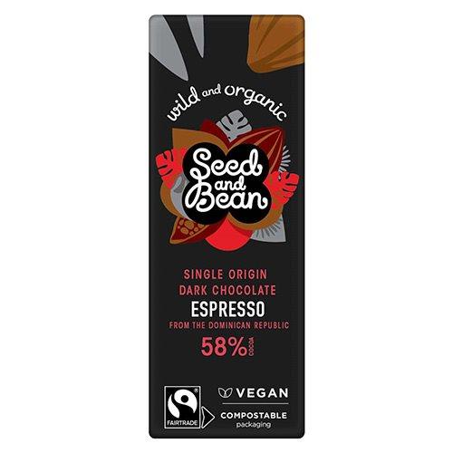Seed   Bean Mørk Chokolade 58  Espresso økologisk   25 G