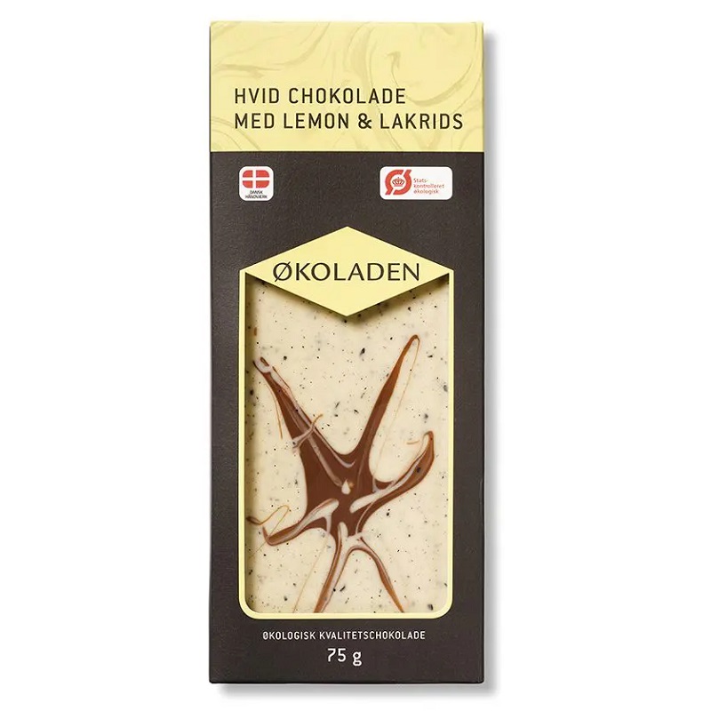 økoladen   økologisk Hvid Chokolade   Lemon   Lakrids