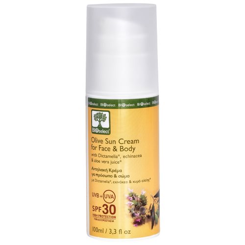 Bioselect Olive Sun Cream For Face   Body Spf 30   100 Ml