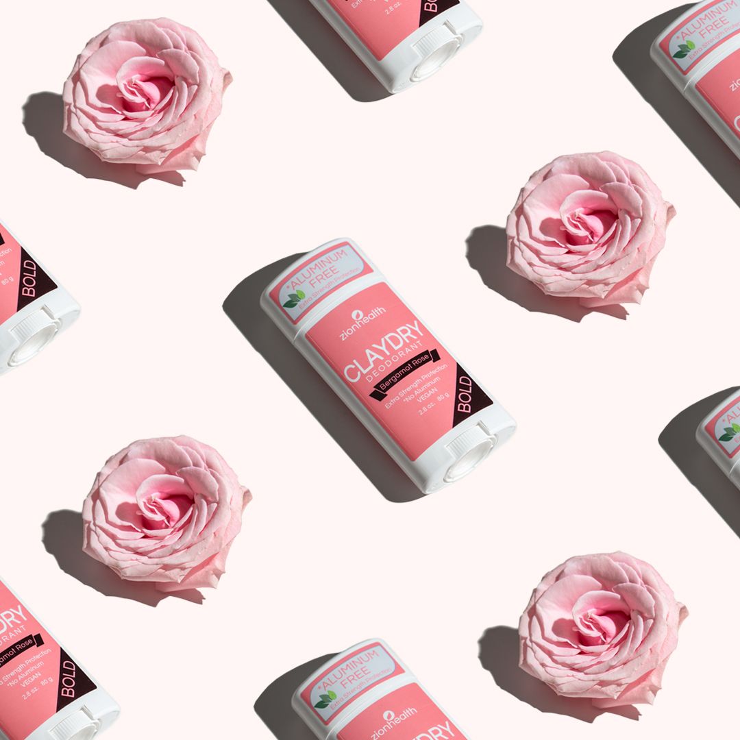 Zionhealth   Bio Claydry Deodorant   Bergamot Rose