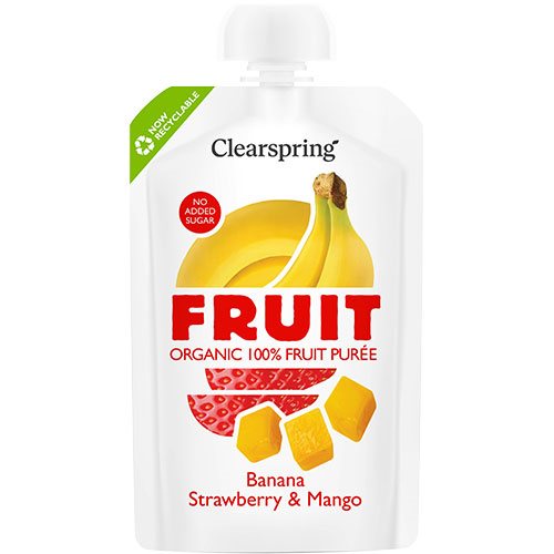 Clearspring Banan  Jordbær   Mango Frugtpur?  økologisk   100 G
