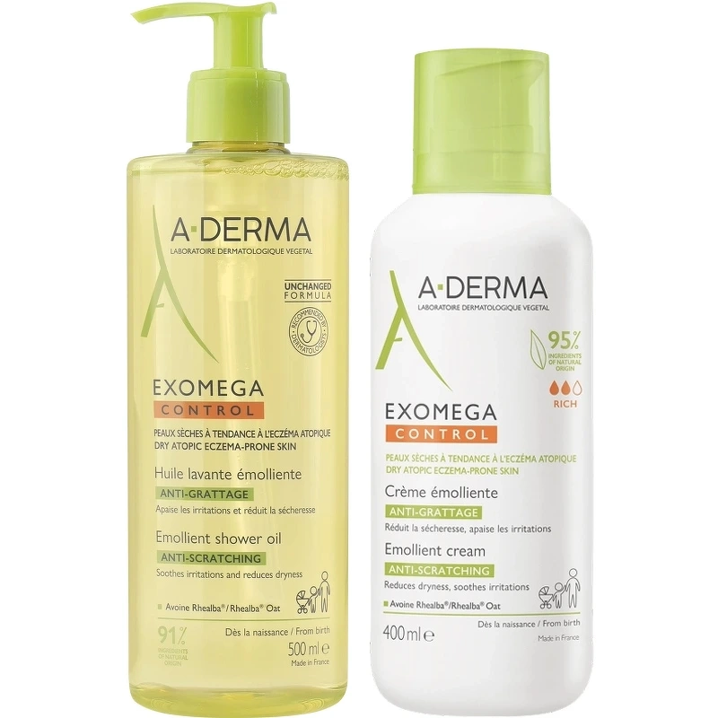 A Derma Exomega Control Shower Oil   Cream Set