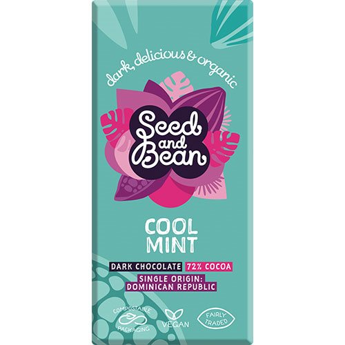 Seed   Bean Mørk Chokolade 72  Cool Mint økologisk   75 G