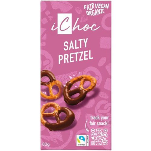Ichoc Saltet Kringle Chokolade økologisk   80 G