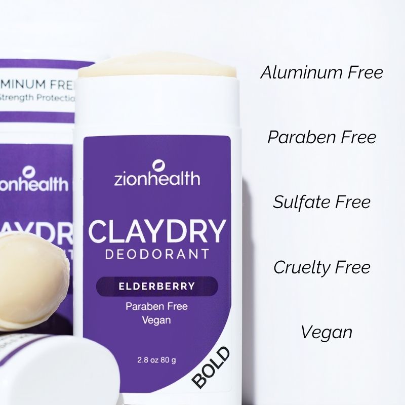 Zionhealth   Bio Claydry Deodorant   Elderberry