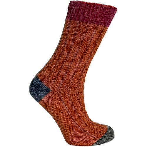 Clemente Merinostrømper Cerise Orange Str  43 46