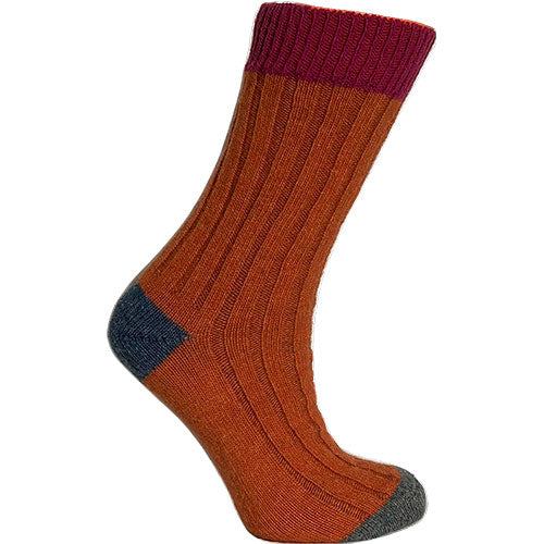 Clemente Merinostrømper Cerise Orange Str  35 38